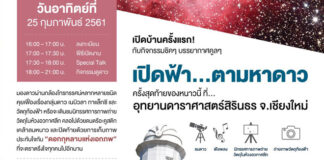 25 ก.พ. 2561 สดร. เปิดบ้านใหม่จัด “เปิดฟ้า…ตามหาดาว” ส่งท้ายหนาวนี้ เปิดฟ้า...ตามหาดาว