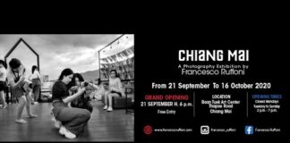 CHIANG MAI Photography Exhibition by Francesco Ruffoni CHIANG MAI Photography Exhibition by Francesco Ruffoni From 21 September To 16 October 2020 Location : Baan Tuek Art Center Thapae Road Chiang Mai