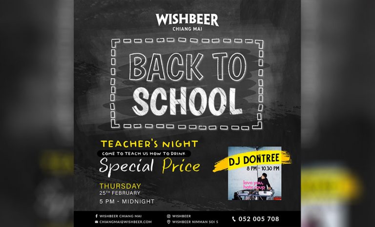 Back to School วันพฤหัสบดี ที่ 25 กุมภาพันธ์ 2564 วิชเบียร์ เชียงใหม่ เวลา 17.00-00.00น.