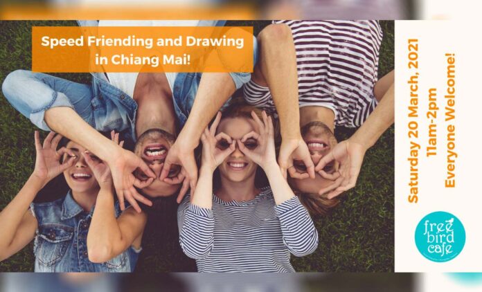 Speed Friending and Drawing! on 20 March 2021 11.00am - 2.00pm at Free Bird Cafe