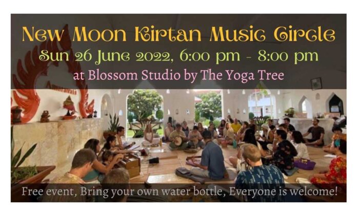 New Moon Kirtan Music Circle วันอาทิตย์ที่ 26 มิถุนายน 2022 เวลา 18:00 – 20:00 at Blossom Studio by The Yoga Tree
