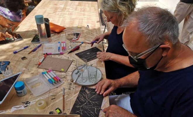 Woodcut printmaking workshop this saturday June 18th stating 10am at Chamai home studio & cafe
