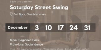 Saturday Street Swing December 2022 Saturday Street Swing on Saturday December 3, 10, 17, 24, 31 2022 start 8pm at One Nimman