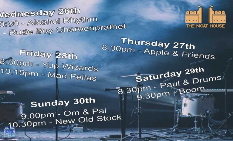This weeks band lineup…
