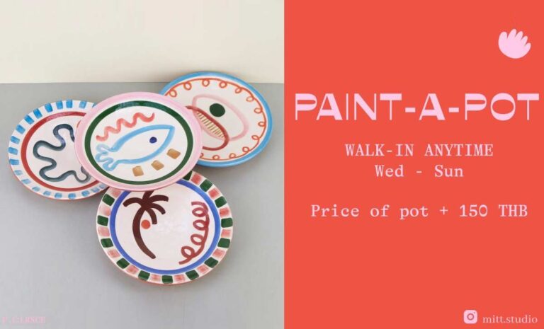 PAINT-A-POT Pottery Painting on Sunday April 14,2024 at Mitt Studio from 10AM-5PM.