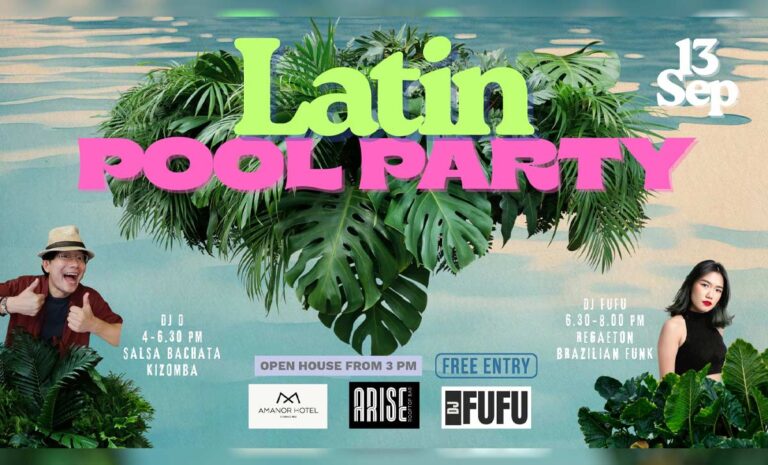Latin pool party on 13 September 2025 Start 2PM-7PM. at ARISE Rooftop Bar