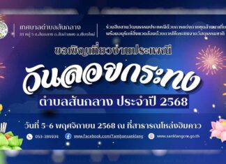 งานลอยกระทง เทศบาลตำบลสันกลาง ประจำปี 2568 งานลอยกระทง เทศบาลตำบลสันกลาง ประจำปี 2568 วันที่ 5-6 พฤศจิกายน 2568 ณ บริเวณที่สาธารณโหล่งฮิมคาว หมู่ที่ 2
