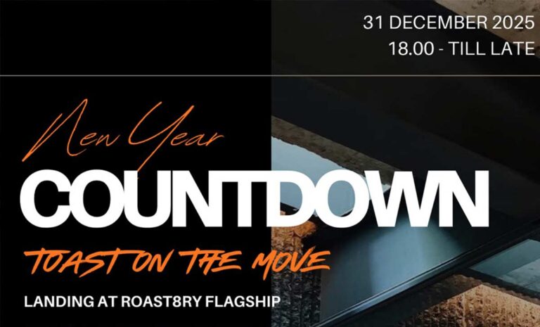 TOAST ON THE MOVE — NEW YEAR COUNTDOWN 2025 on 31 December 2025 Start 6PM-Till late at ROAST8RY FLAGSHIP STORE Nimmanhaemin soi 17, Chiang Mai.