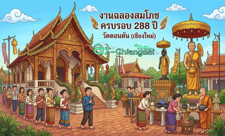 งานฉลองสมโภชครบรอบ 288 ปี วัดดอนตัน วันที่ 9-10 พฤษภาคม 2569 ณ วัดดอนตัน บ้านดอนตัน ตำบลเหมืองแก้ว อำเภอแม่ริม จังหวัดเชียงใหม่