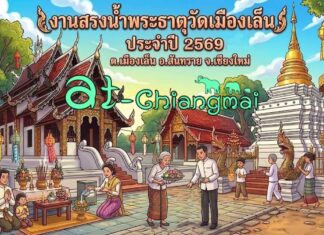 งานสรงน้ำพระธาตุวัดเมืองเล็น ประจำปี 2569 ต.เมืองเล็น อ.สันทราย งานสรงน้ำพระธาตุวัดเมืองเล็น ประจำปี 2569 ต.เมืองเล็น อ.สันทราย