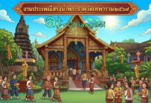 งานประเพณีสรงน้ำพระธาตุวัดเทพาราม ประจำปี 2569 ต.ป่าบง อ.สารภี งานประเพณีสรงน้ำพระธาตุวัดเทพาราม ประจำปี 2569 วันที่ 20 มิถุนายน 2569 ณ วัดเทพาราม บ้านเทพาราม ตำบลป่าบง อำเภอสารภี จังหวัดเชียงใหม่