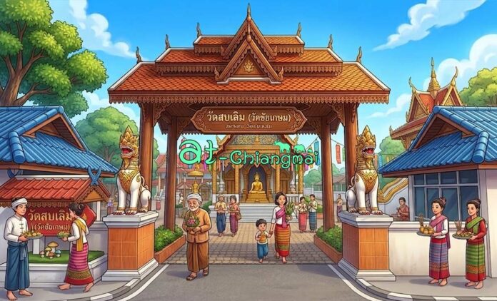 ประเพณีสรงน้ำพระธาตุวัดสบเลิม(วัดชัยเกษม) ประจำปี 2569 วันอังคารที่ 12 พฤษภาคม 2569 ณ วัดสบเลิม(วัดชัยเกษม) ตำบลบ้านเป้า อำเภอแม่แตง จังหวัดเชียงใหม่